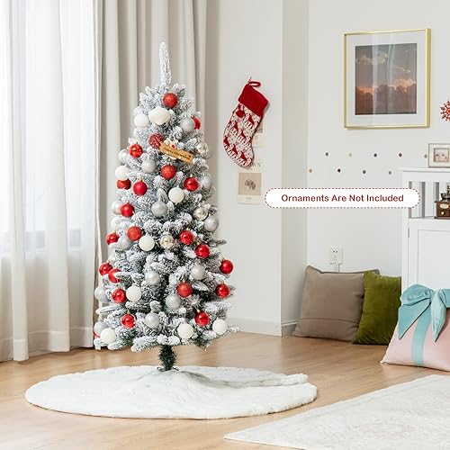 Miniatura 9 de BestComfort Árbol de Navidad flocado de nieve de 65 pies árbol de nieve con 829 puntas de rama polietileno y PVC de calidad soporte de metal