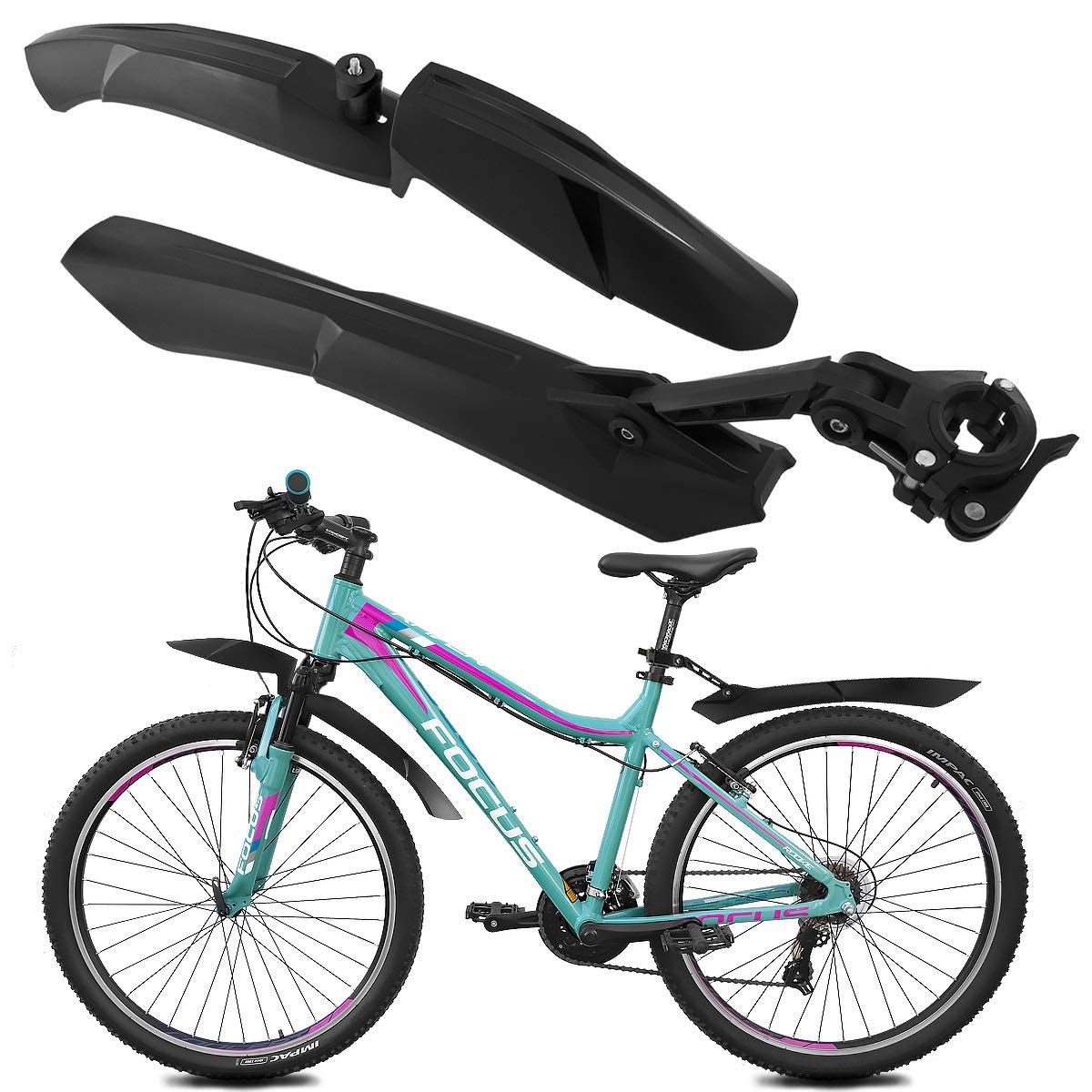 MidGard Fahrrad Schutzblech E-Bike (Set, Vorne & Hinten) für 24-29 Zoll Fahrräder Sport & Freizeit