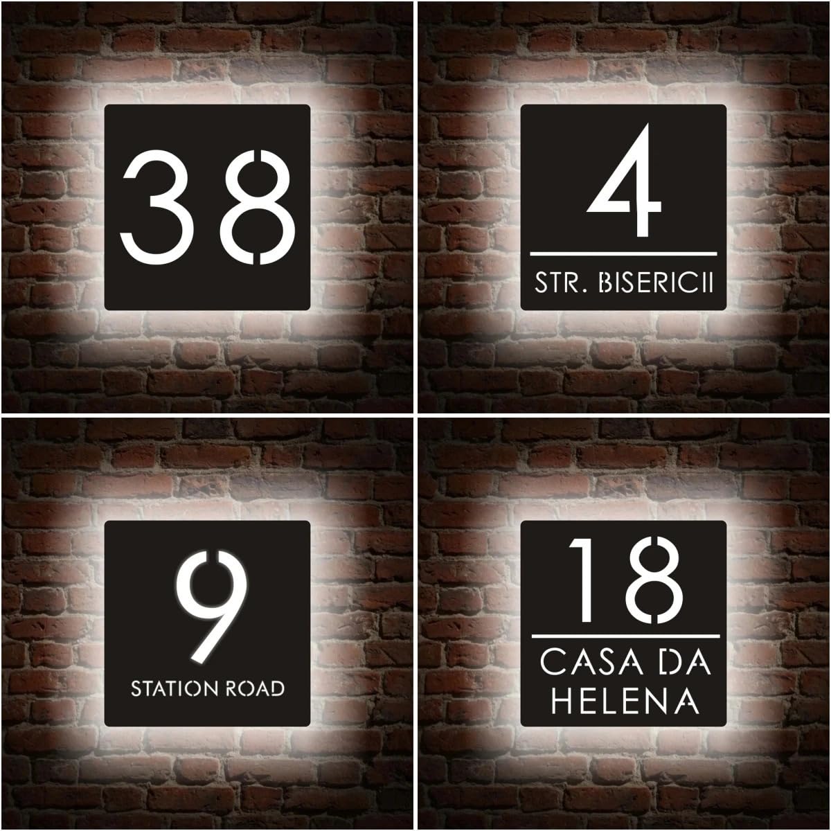 Letrero LED iluminado personalizado, número de casa LED moderno, placa de dirección de casa personalizada, letrero de número de dirección personalizado (4)