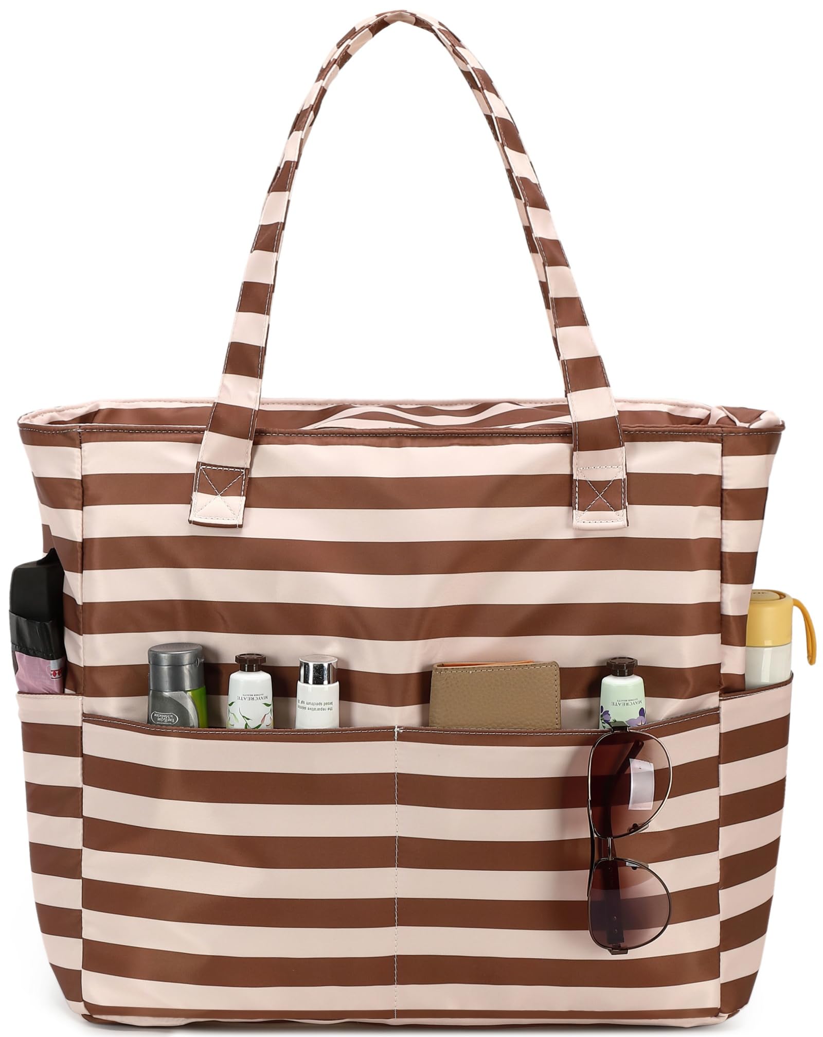 LEDAOU Beach Bag Waterproof Sandproof Women Beach Tote Pool Bag with Zipper for Swim Gym Grocery Travel with Wet Pocket | Sandproof, with Zipper, for