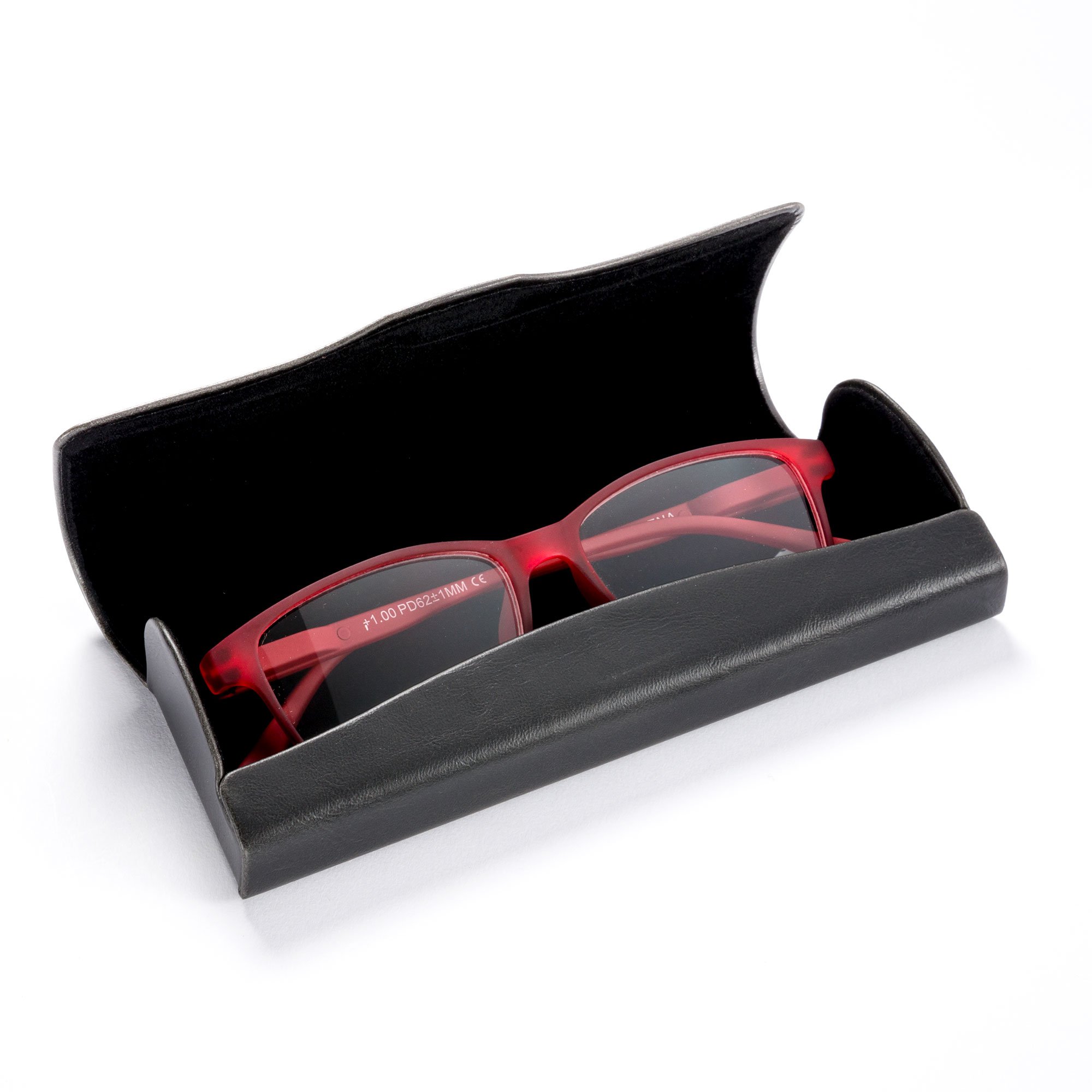 FEFI Klasyczne etui na okulary w stylu vintage ze skóry - Hardcase - w tym wysokiej jakości ściereczka do czyszczenia okularów