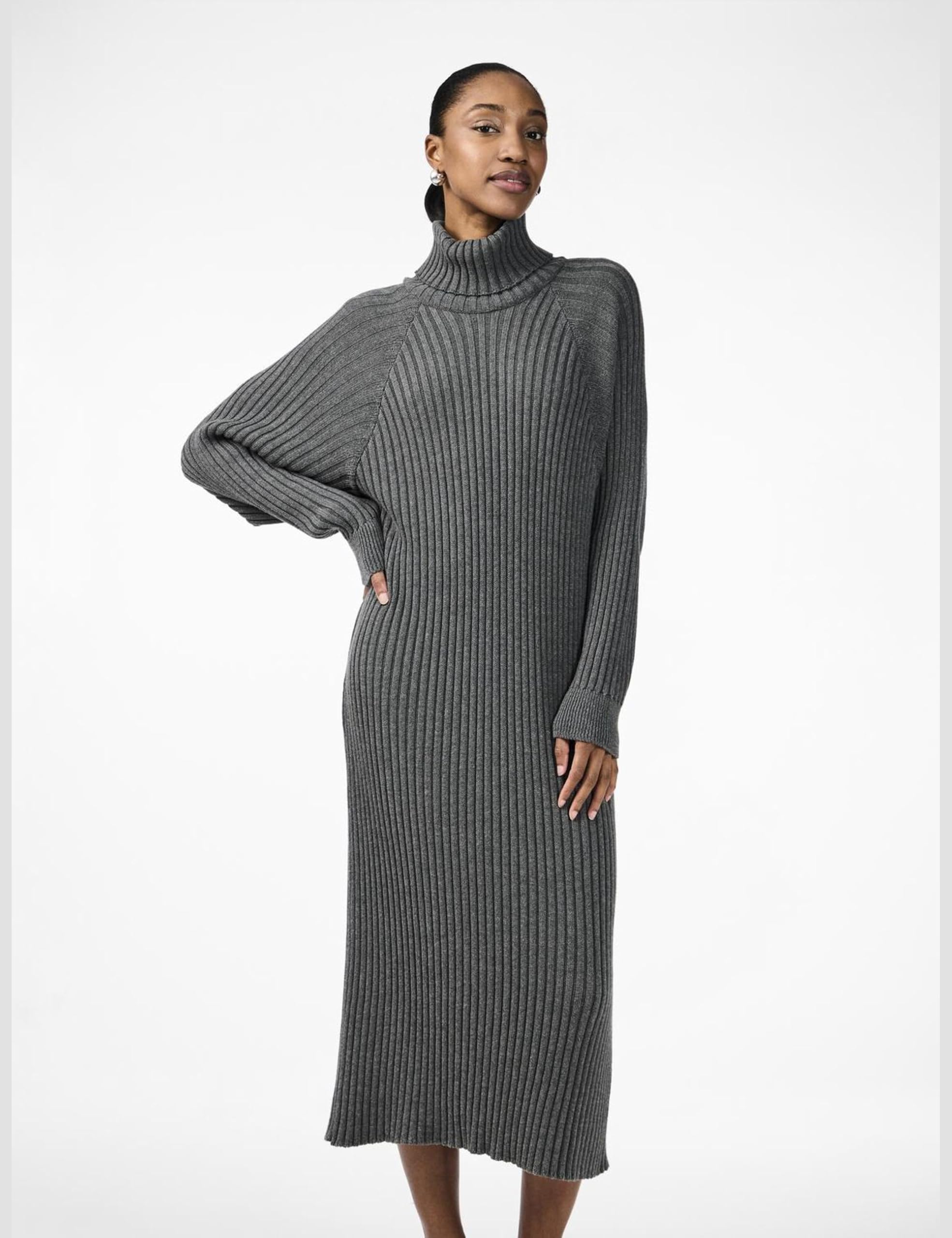 YAS Women's Mavi Knit Midi Rollneck Dress S. Noos