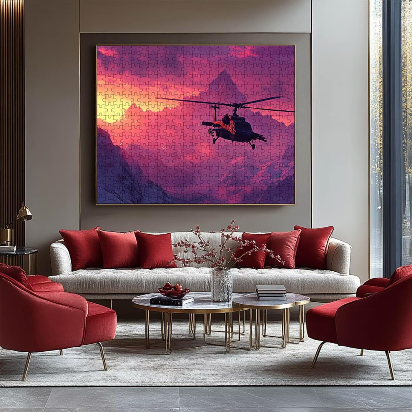 Puzzle 5000 sztuk samolot Puzzle 5000 sztuk drewna dla dorosłych helikopter, pięknie zapakowane w kartonowe pudełko, przenośne w siatkowej torbie na prezent dla kobiet 105 x 160 cm RXPT-3442