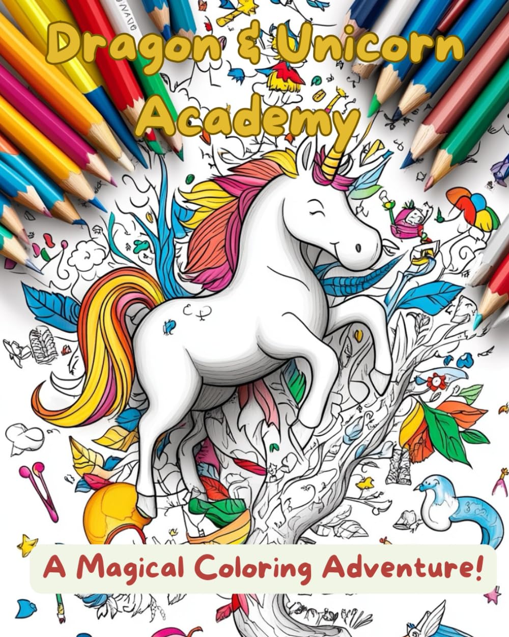 Dragon & Unicorn Academy – A Magical Coloring Adventure! | Fun & Whimsical Fantasy Creatures | Perfect Coloring Book for Kids