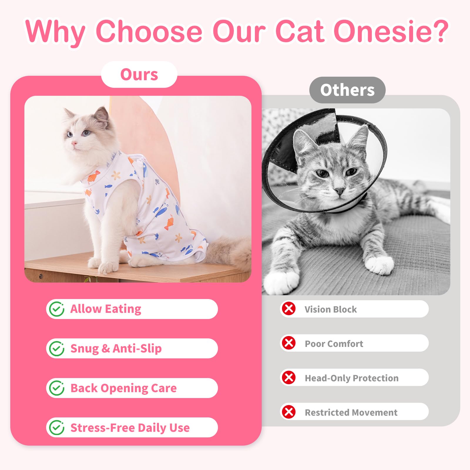 Amazon.co.jp: 猫回復スーツ 猫ワンジー 手術後の猫用、猫手術