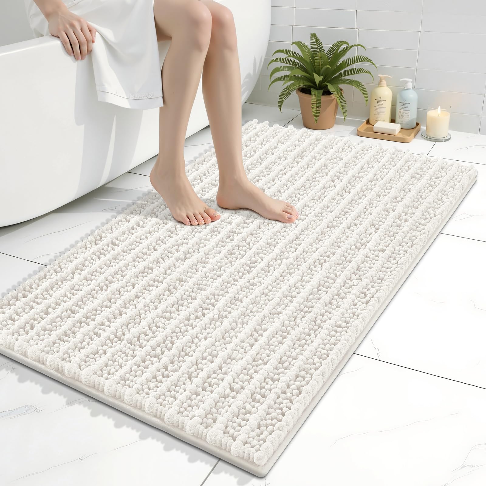 Arotive Bathroom Rugs Mat 36x24, Soft Absorbent Chenille Shaggy Bath Mat