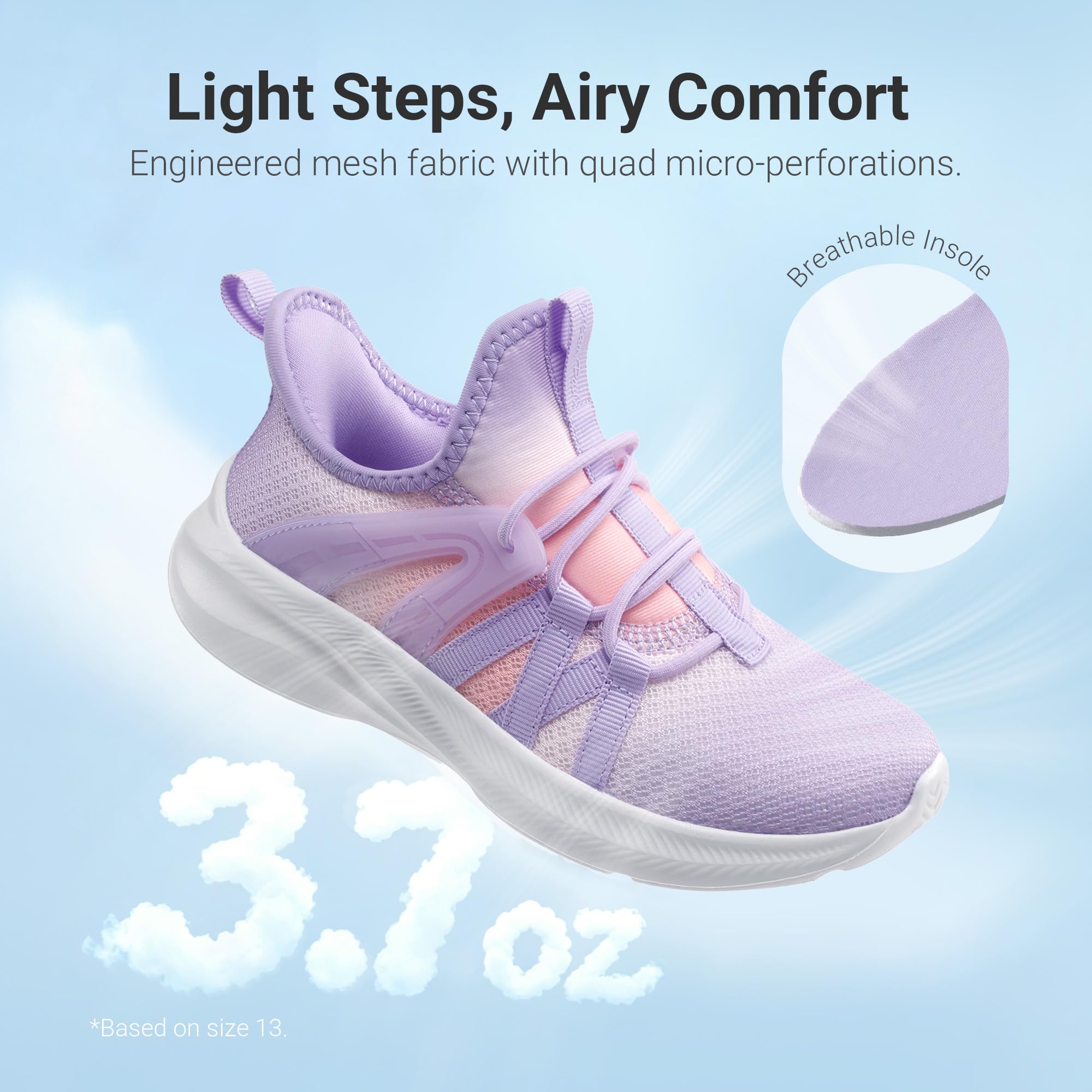 DREAM PAIRS Zapatillas Running Niños y Niñas | Malla Ultra Ligera de Colegio, Solo 105g, Calzado Fácil Sin Cordones, Suela TPR Flexible, Puntera Anti-Impactos