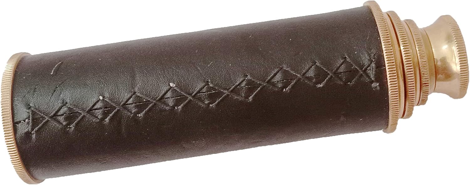 Brass Handed Telescope for Navigation-Pocket Telescope - Pirates Telescope - Nautical Telescope (14.8 inch)