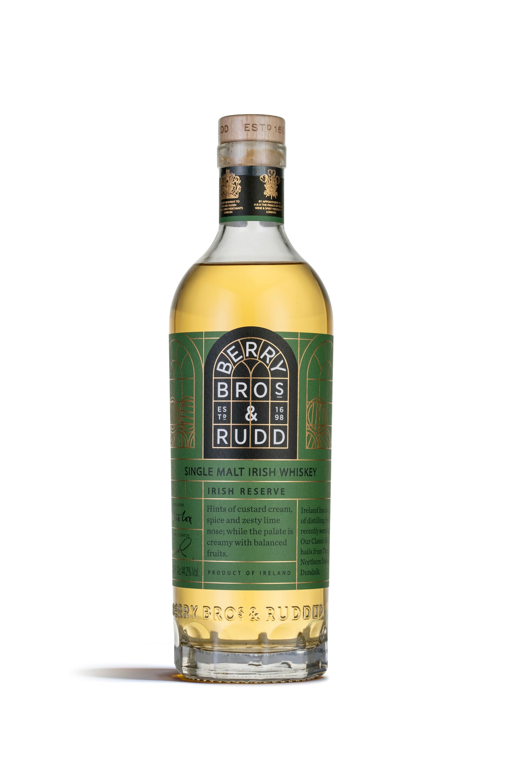 Berry Bros & Rudd Classic Blended Single Malt Irish Whiskey, 70cl, Single Malt Whiskey with Alcohol Content of 44.2% by Volume, Whiskey Deal of the Day, Flavours of Custard, Creams, and Spice