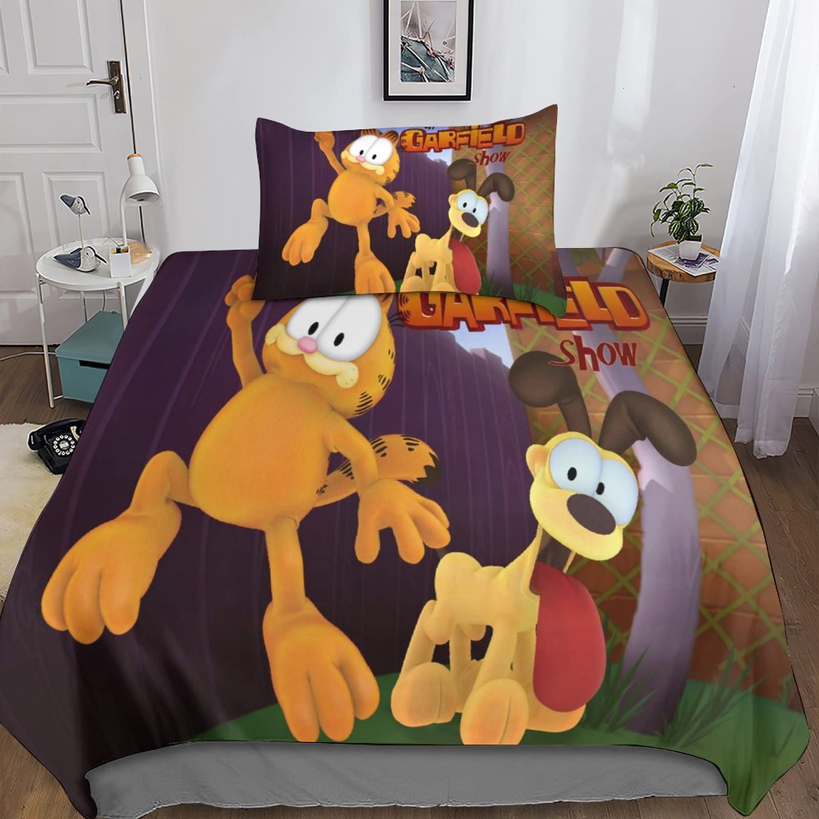 Housse de couette 140x200cm Garfield Avec deux taies d'oreiller[243