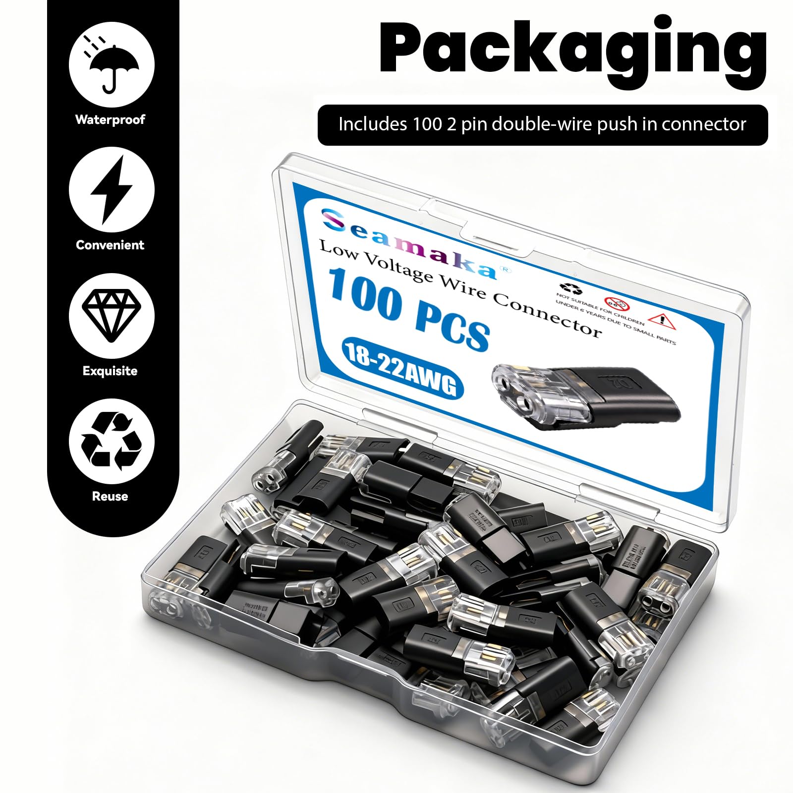 D2 Quick Connect Wire Connectors - 100 Pack -2 D2 Quick Connect Wire Connectors - 100 Pack -2