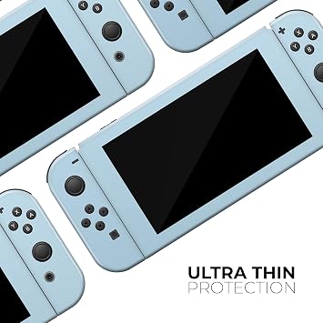 Design Skinz - Compatible with Nintendo Switch OLED Console + Joy-Con - Skin Decal Protective Scratch-Resistant Removable Vinyl Wrap Cover - Baby Blue Pastel Color