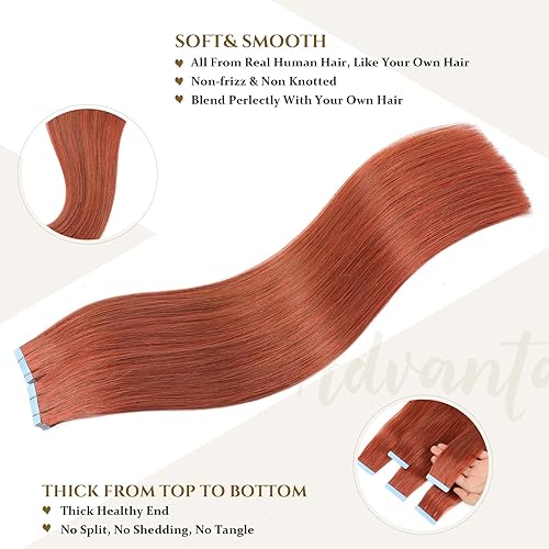 Miniatura 3 de Extensiones de cabello humano Remy 100% real, extensiones de cabello humano liso sin costuras, extensiones de cabello humano real (14 pulgadas, 1B