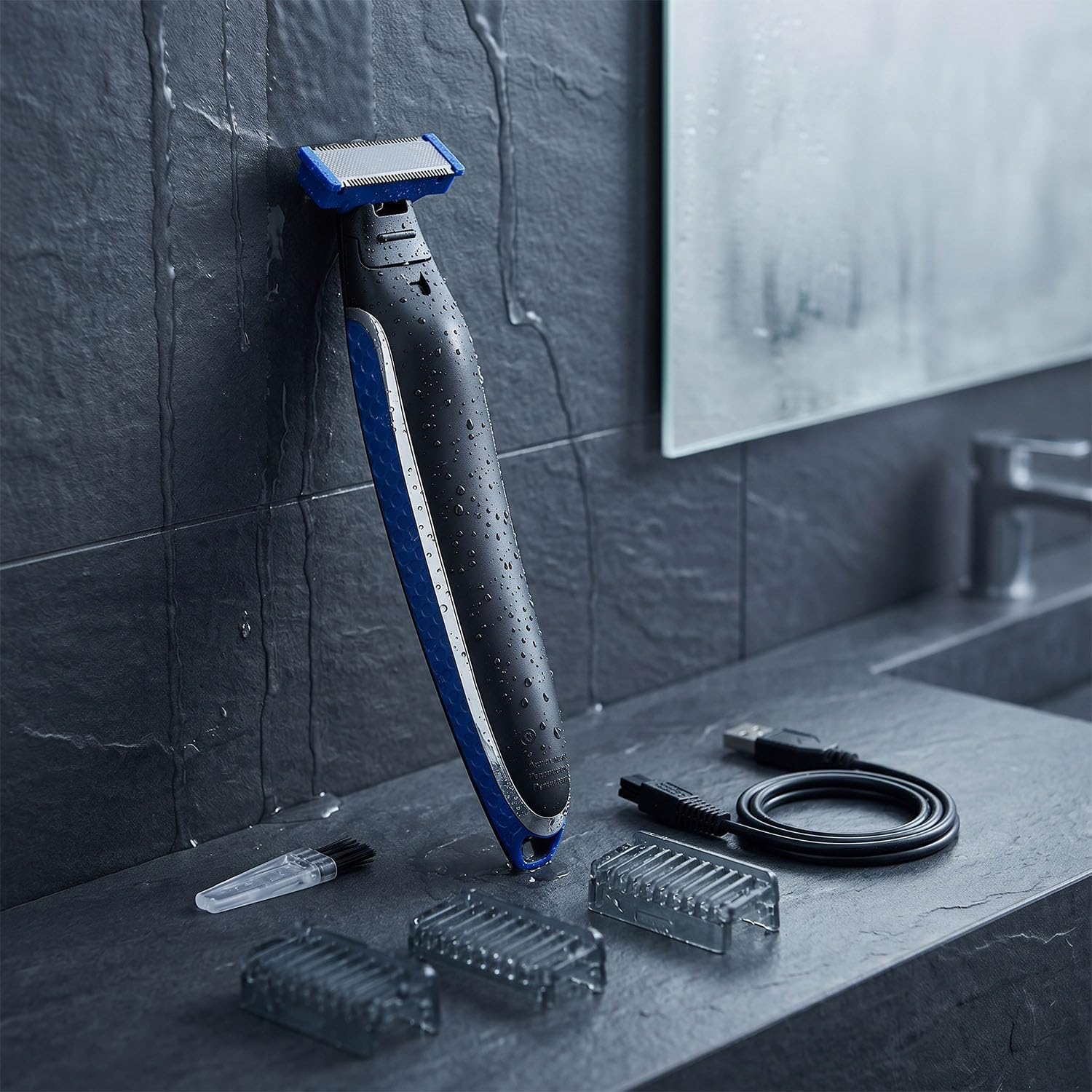 Men's Multi-Function Rechargeable Shaver for Pubic Grooming, Trim & Shave, Hybrid Electric Trimmer with Rechargeable Battery