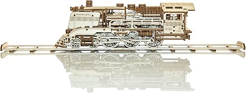 Miniatura 4 de WOODEN.CITY Wooden Express with Rails - Rompecabezas de madera 3D para adultos  Construye tu propio tren Express con motor de banda de goma  Modelo