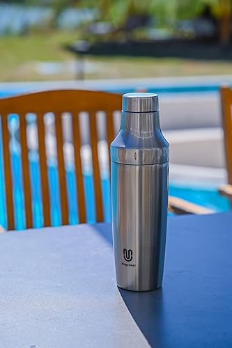 Miniatura 6 de Juego de coctelera híbrida  Coctelera de Martini de acero inoxidable aislada al vacío con colador y tapa de jigger  Kit de cóctel de viaje con