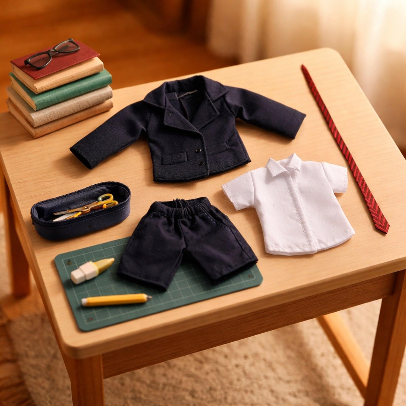 1/12 BJD Puppenkleidung Kostüm Sammlermode DIY Accessoires Dekoration für Kinder Geschenk Outfit BJD Puppenkleidung, Blau