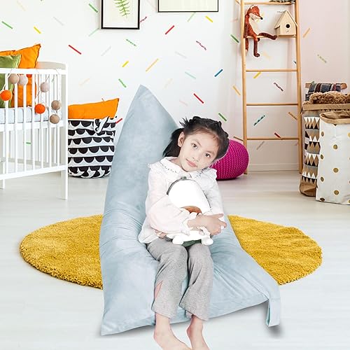 Miniatura 21 de LOLOMLO Funda para puf de almacenamiento de animales de peluche, terciopelo rosa, organizador de asiento para niños, adolescentes y adultos, sofá