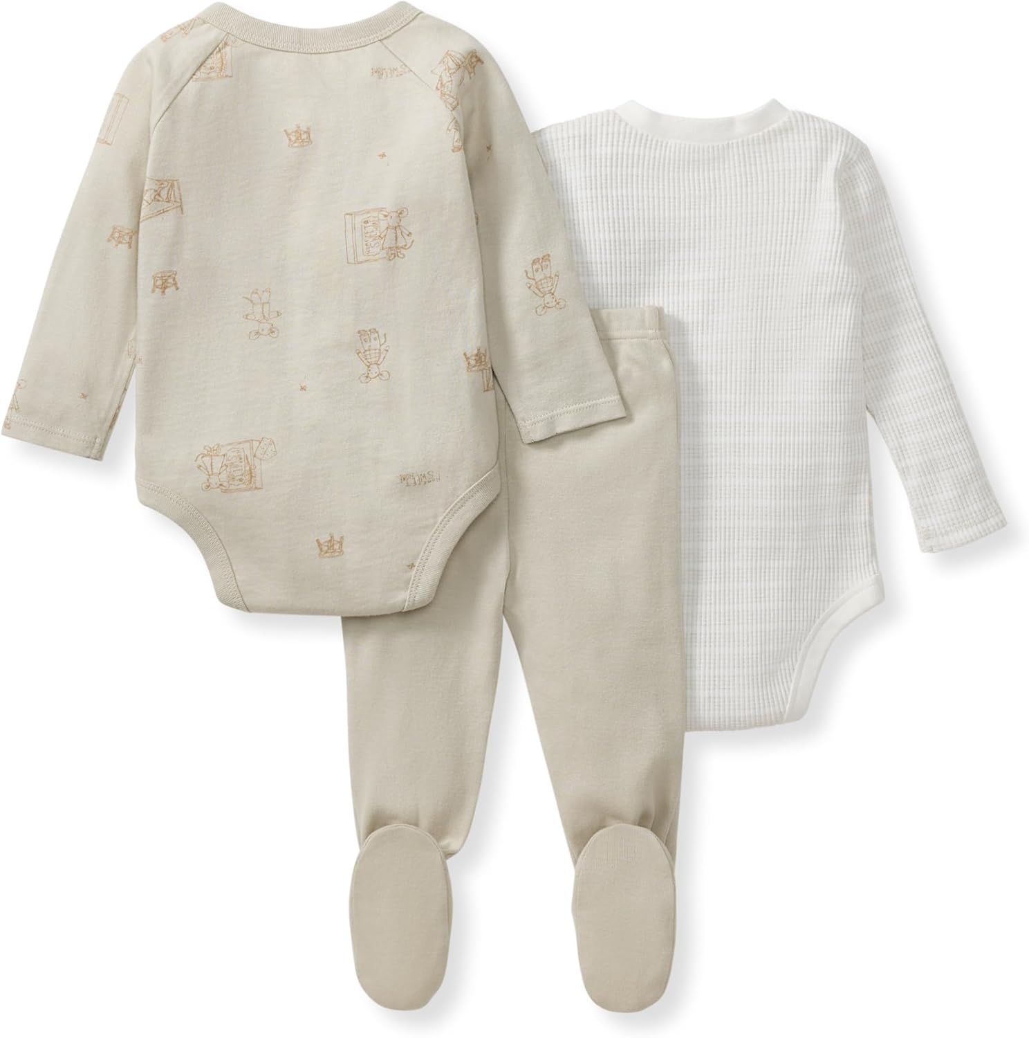 Burt's Bees Baby Unisex 3-Piece Bodysuit and Pant Set, 100% Organic Cotton Infant Outfit