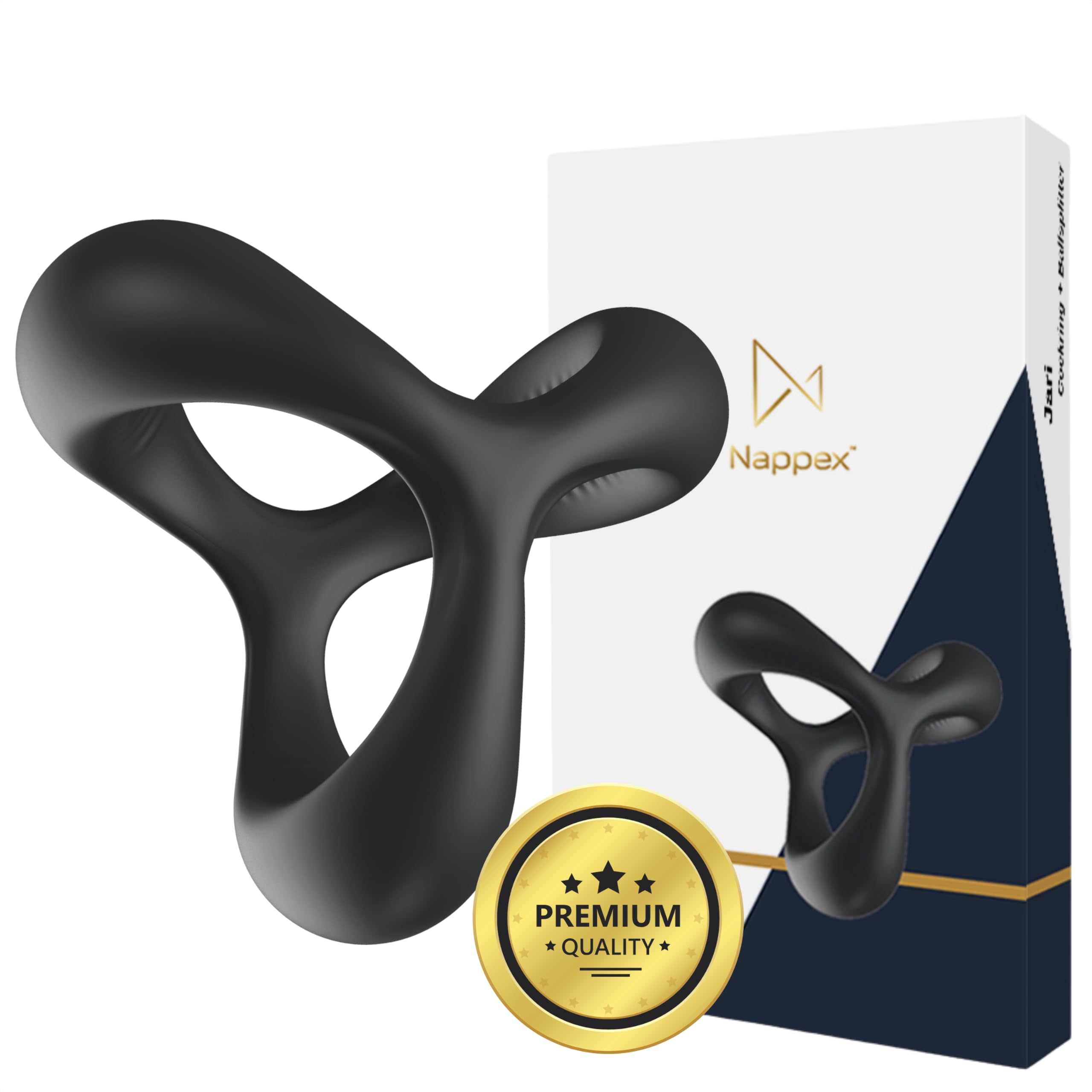 Penisring - Nappex Jari - Penisringe 2-in-1 für Härtere und Längere Erektionen - Penis Ring aus Hochwertigem Premium Silikon - Penies Ring für Sex - Cockring