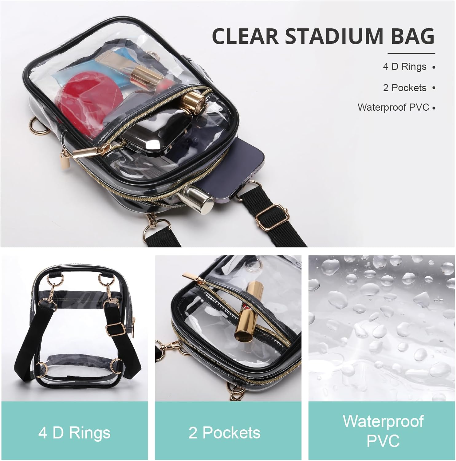 Stadium Approved Crossbody Purse for Women - Clear Stadium Bag for Sporting Events, Concerts - Image 4