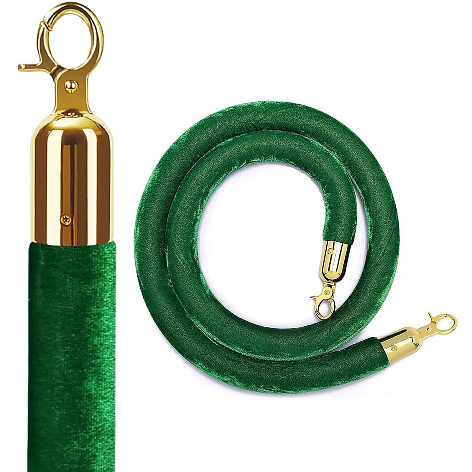 Corde de contrôle en velours vert de 3m pour valoriser vos parcours et événements