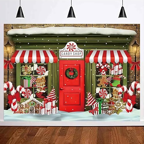 Miniatura 2 de Tienda de Navidad, telón de fondo de fotografía, tienda de regalos, taller, copo de nieve de invierno, muñeco de nieve LED, muñeco de nieve, fiesta