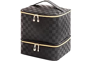 Portable Double-Layered Nail Storage Bag with UV Light Case