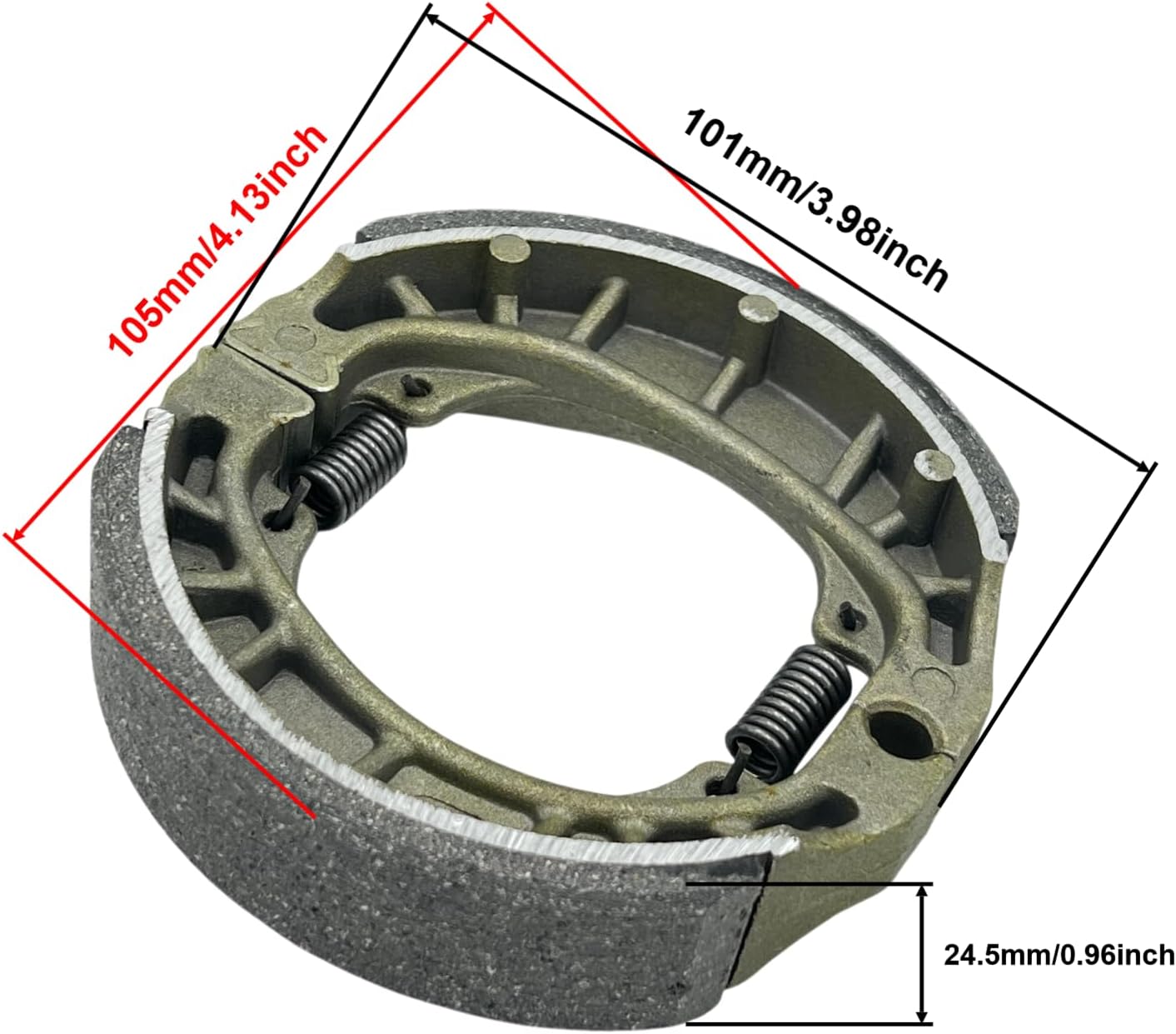 CT200U Mini Bike BT200X Drum Brake Pads shoes for Coleman CT200U BT200X MB165 MB200 6.5 Hp 196cc Baja Mini Bike Motorsports 105mm GY6 Massimo CG125 CRF70 TaoTao 50cc 49cc Scooter Moped ATV