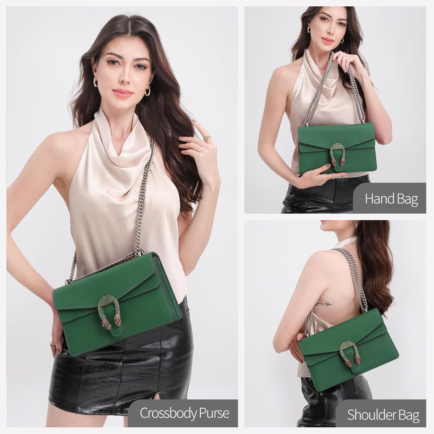 Women's Shoulder Bag,Genuine Leather Bag Tote Handbag,Cute Stylish Crossbody Bags Mini Clutch Purse for Work Shopping Outings - Image 2