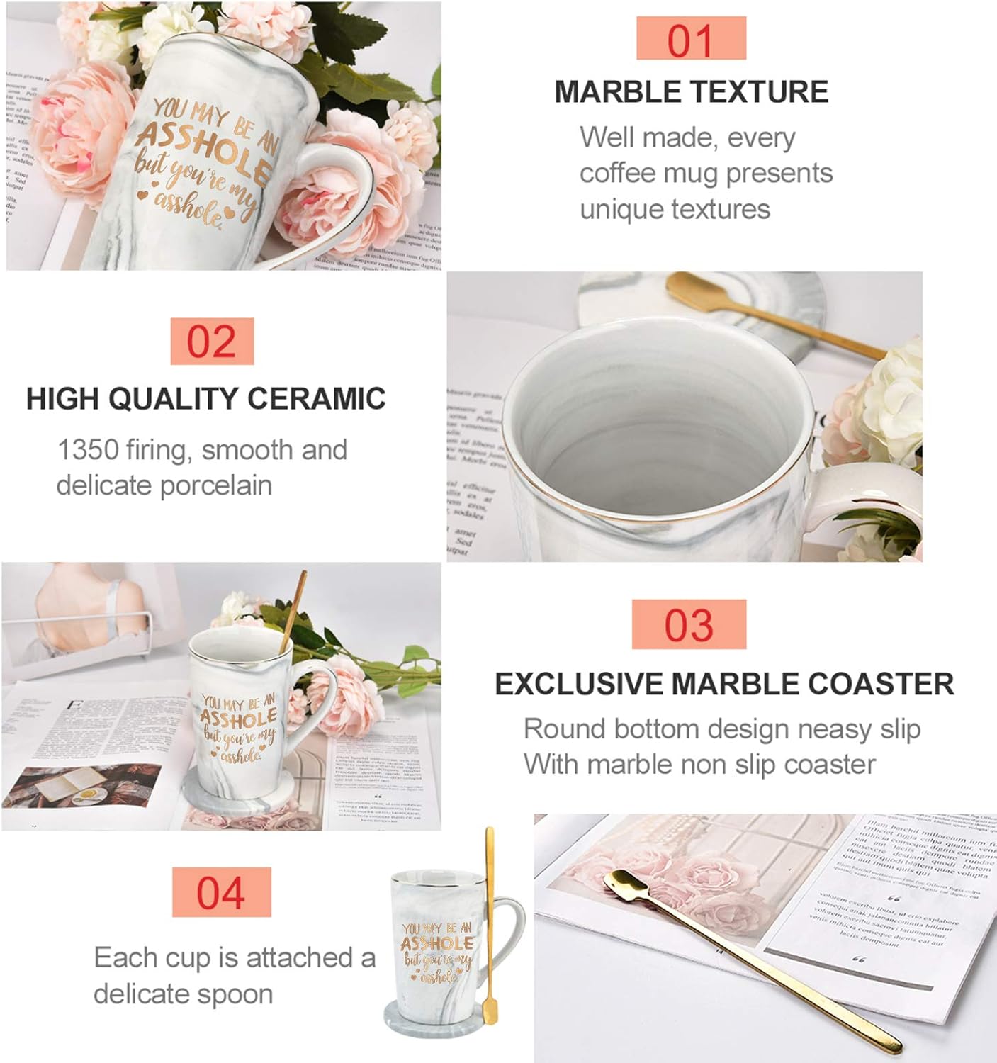 New Deal Valentine's Day Gift for Him You May Be an But You're My Mug Valentine's Day Mug for Husband Fiance Hubby Boyfriend Men Him Gray Marble Mug with Box 14 Oz