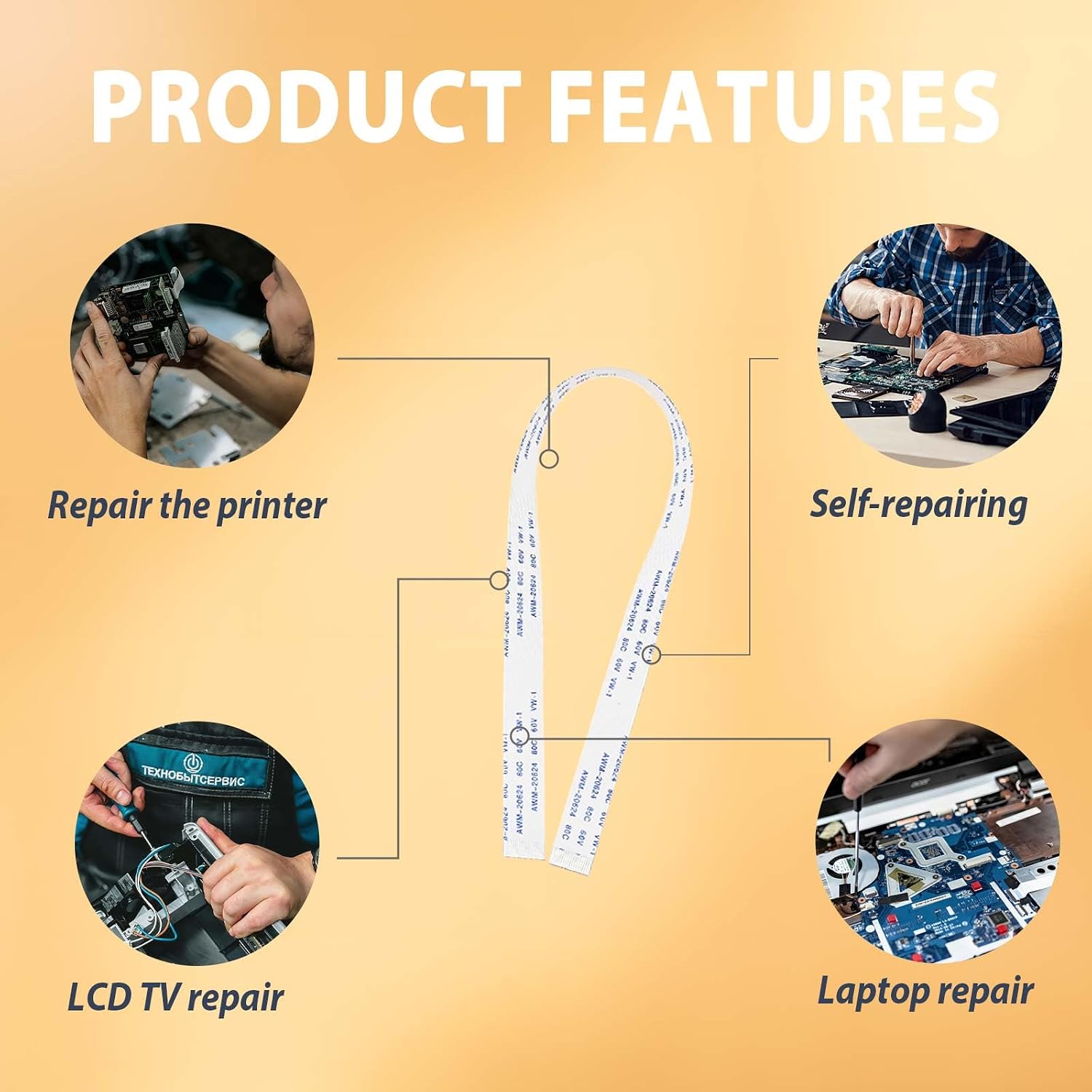 5Pcs 0.5mm Pitch 18Pin 300mm FFC Flexible Flat Cable Type A(Same Connector Direction Ultra-Thin for Printer LCD TV Laptop DVD Player 3D Printer DIY Electronics