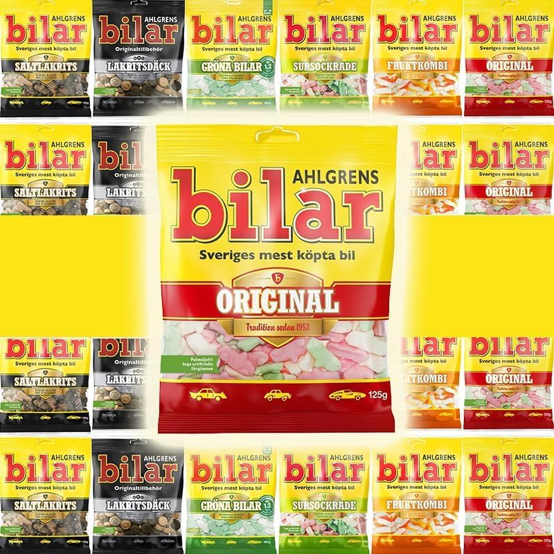 Miniatura 3 de Ahlgrens Bilar Mix Set 20 packs  Elige cualquier paquete de muchos sabores sueco  Sueco Candy de Suecia  Chewy  Caramelos de malvavisco  Coches