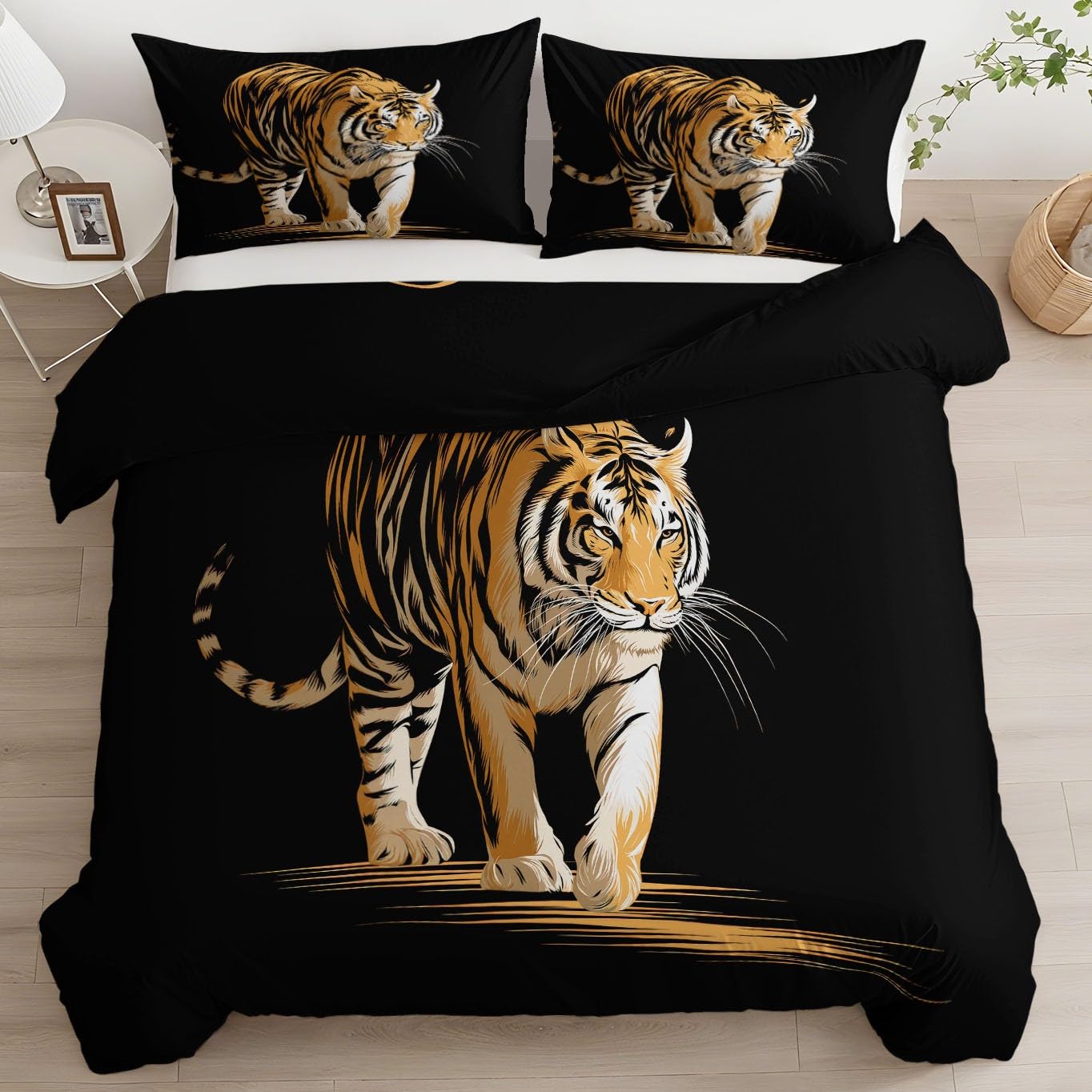 Housse de couette 90x190 cm tigre pour une chambre enfant moderne et cosy