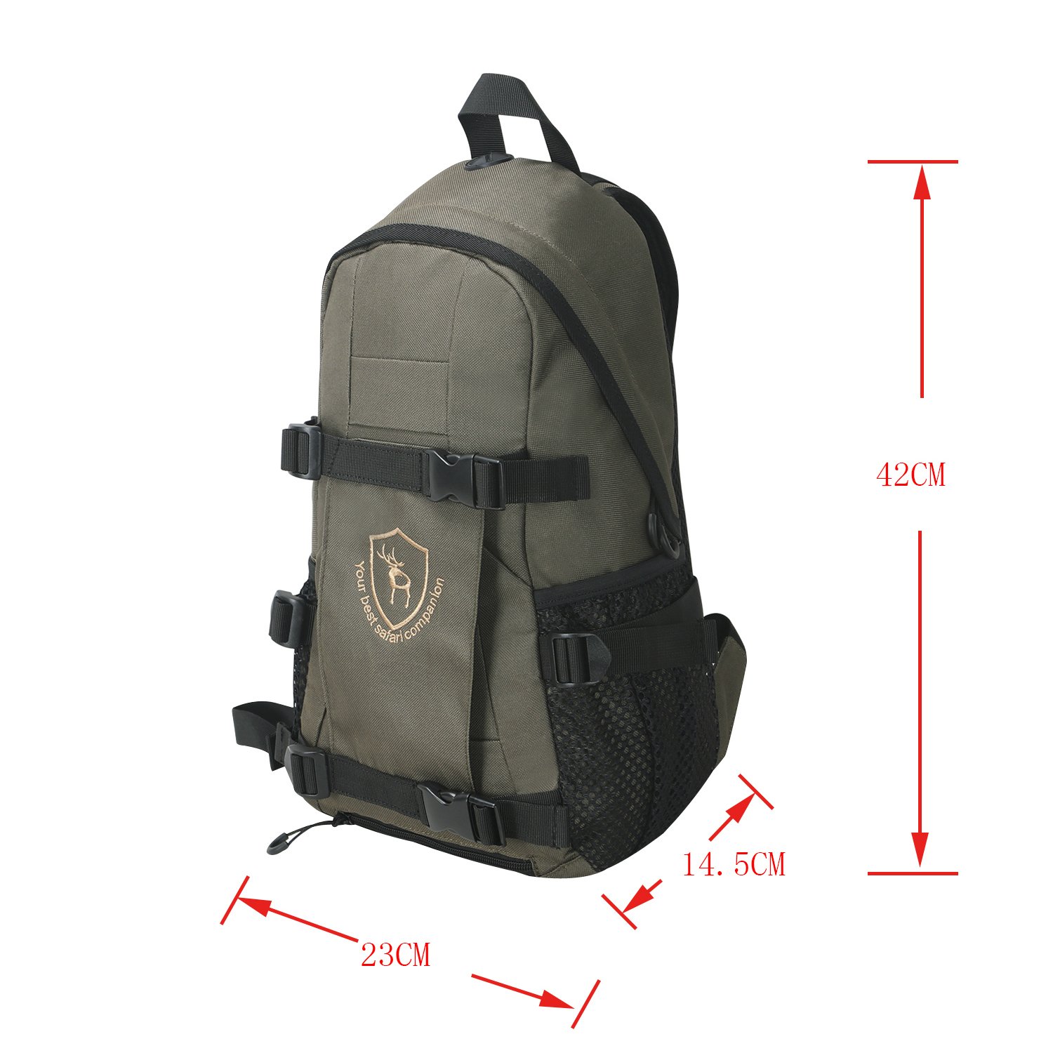 TOURBON klein Jagd Rucksack Day Pack Rusack Jagdrucksack mit Gewehr Pistole Halter - Grün