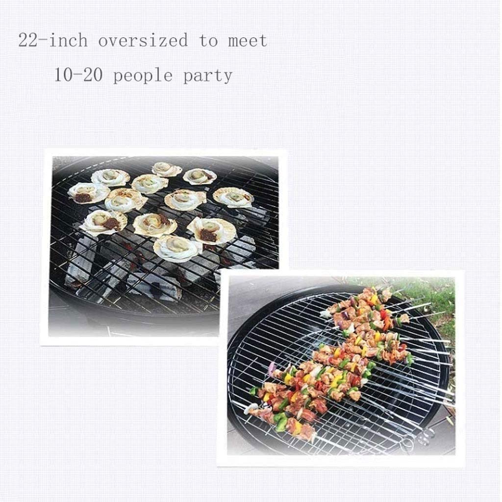 Grill, Czajnik do grilla Grill węglowy Gotowanie na świeżym powietrzu Patio Podwórko Ogród Trawnik Kemping Piknik Przenośny grill Stal nierdzewna Grille na węgiel drzewny Z osłoną na kółkach