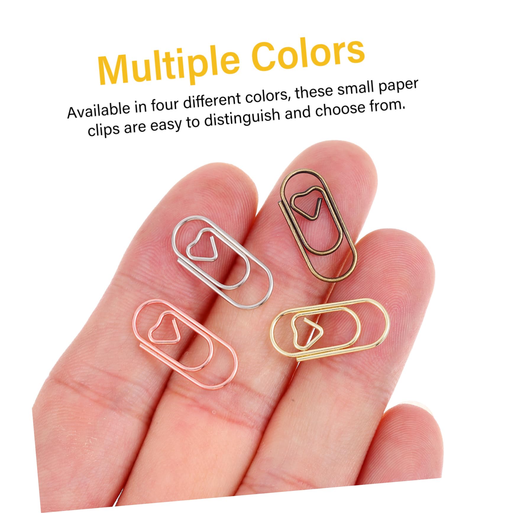 OSALADI 5 Set Mini Love Paper Clip Dovere Novità A Forma Di Spillo Chiave Forniture Per Ufficio Di Moda Scrivania Minuscolo Graffetta Per Fogli Colorato Creazione Metallo 200 Pezzi * 5