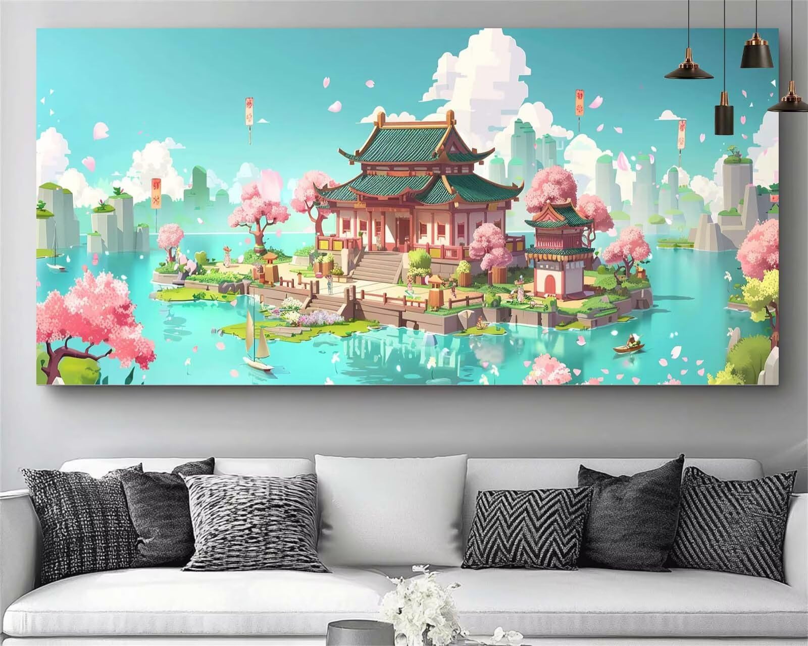 Pintura Diamante de edificios japoneses para combatir el estrés y decorar tu salón 8