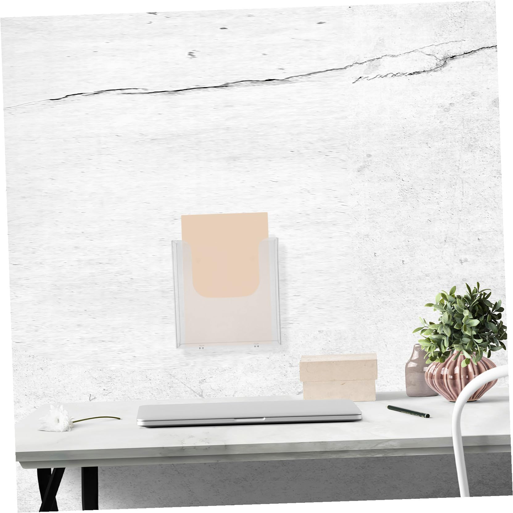 ABOOFAN Porte-Documents Mural en Plastique Classification Claire et Forme à Trous, Organisateur de Documents Moderne pour Bureau, Rangement des Papiers