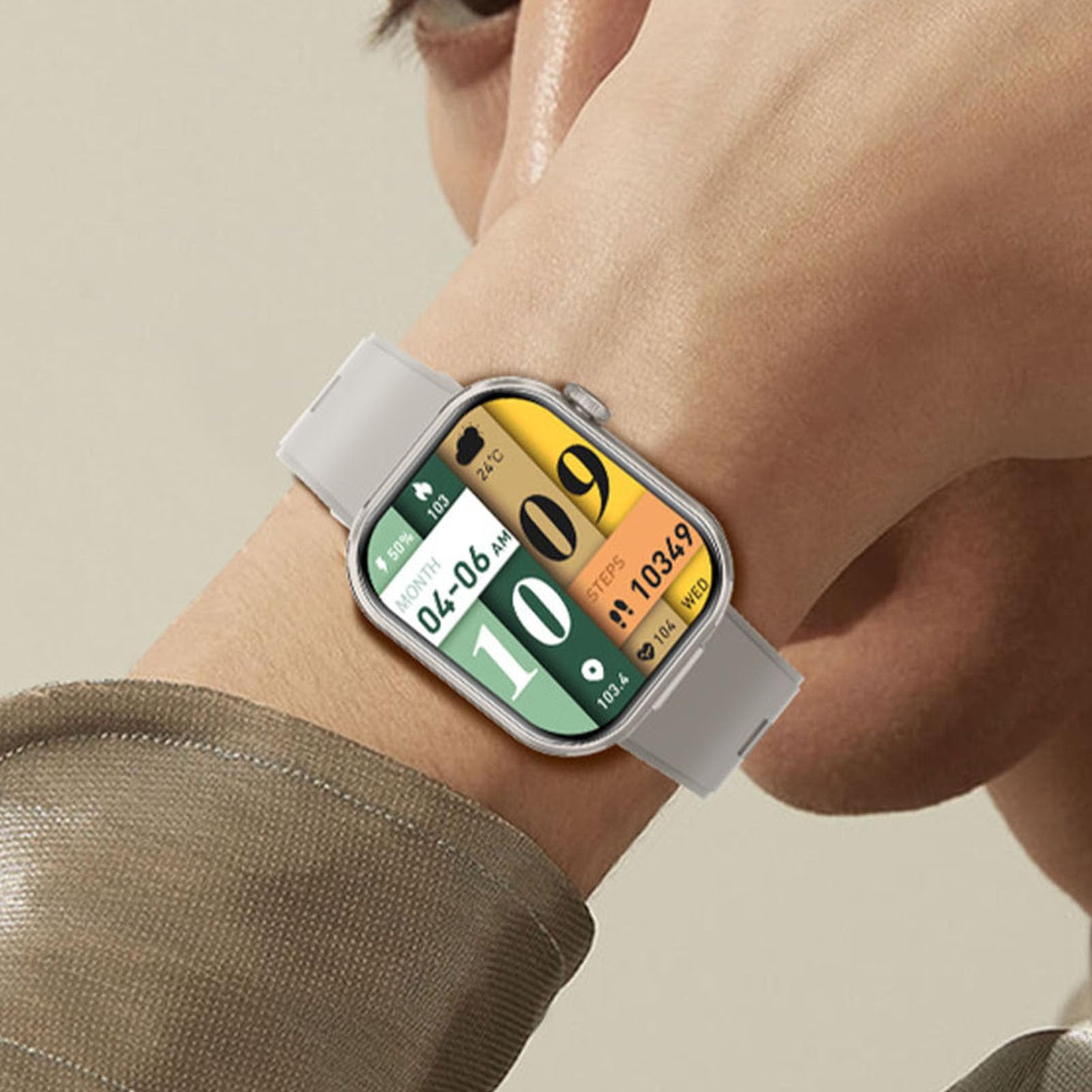 Orologio Sportivo Impermeabile con Auricolari Touch Screen HD Auricolare IP67 per Viaggiatori e Appassionati di Fitness 41,3x16mm 175-242mm