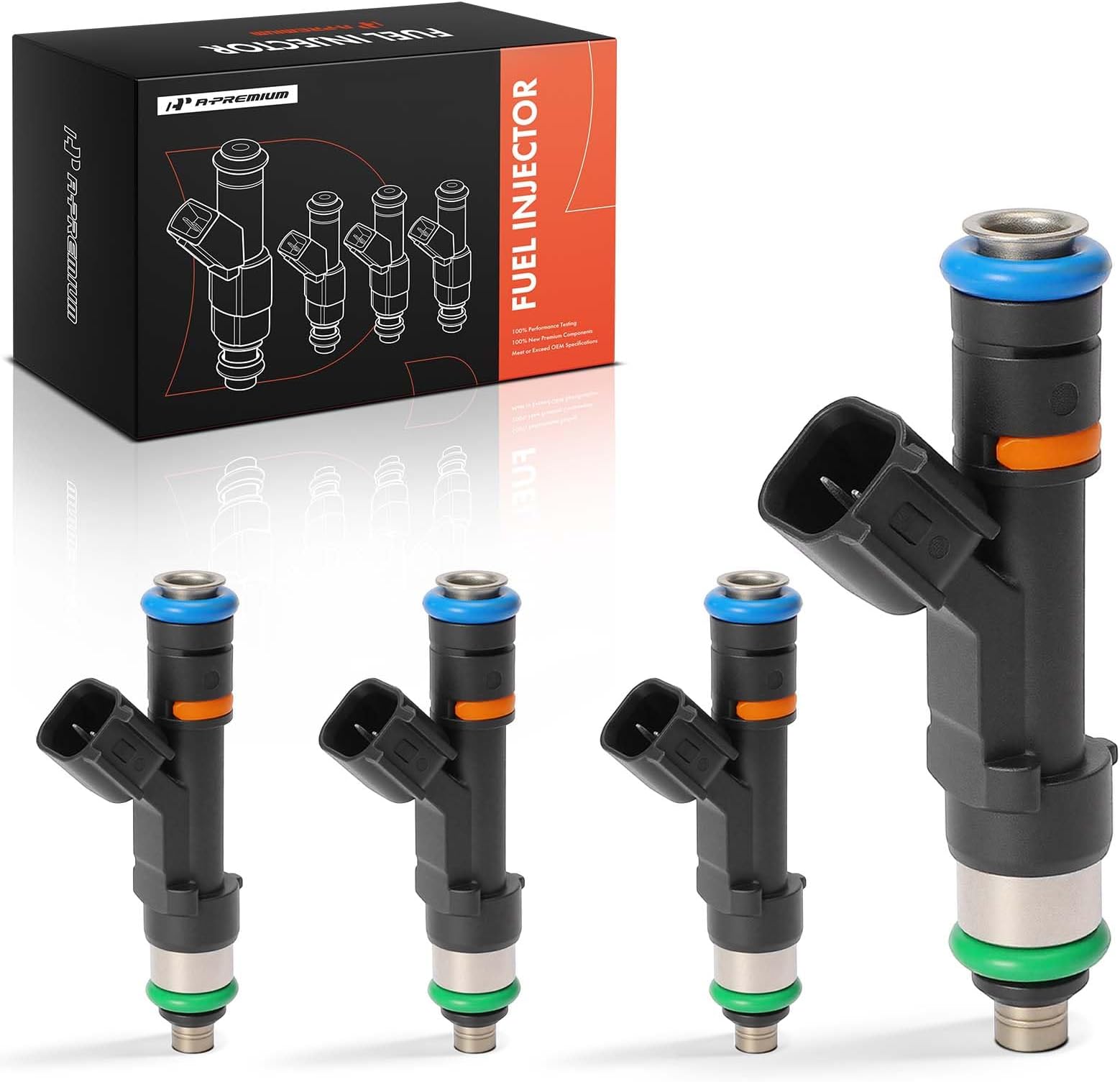 A-Premium 0280158179 4Pcs 4 Holes Fuel Injectors Compatible with Ford Fusion 2013-2019, Focus 2008-2011, C-Max 2013-2018, Transit Connect 2010-2013, SSV Plug-In Hybrid & Lincoln MKZ 2013-2016/2020