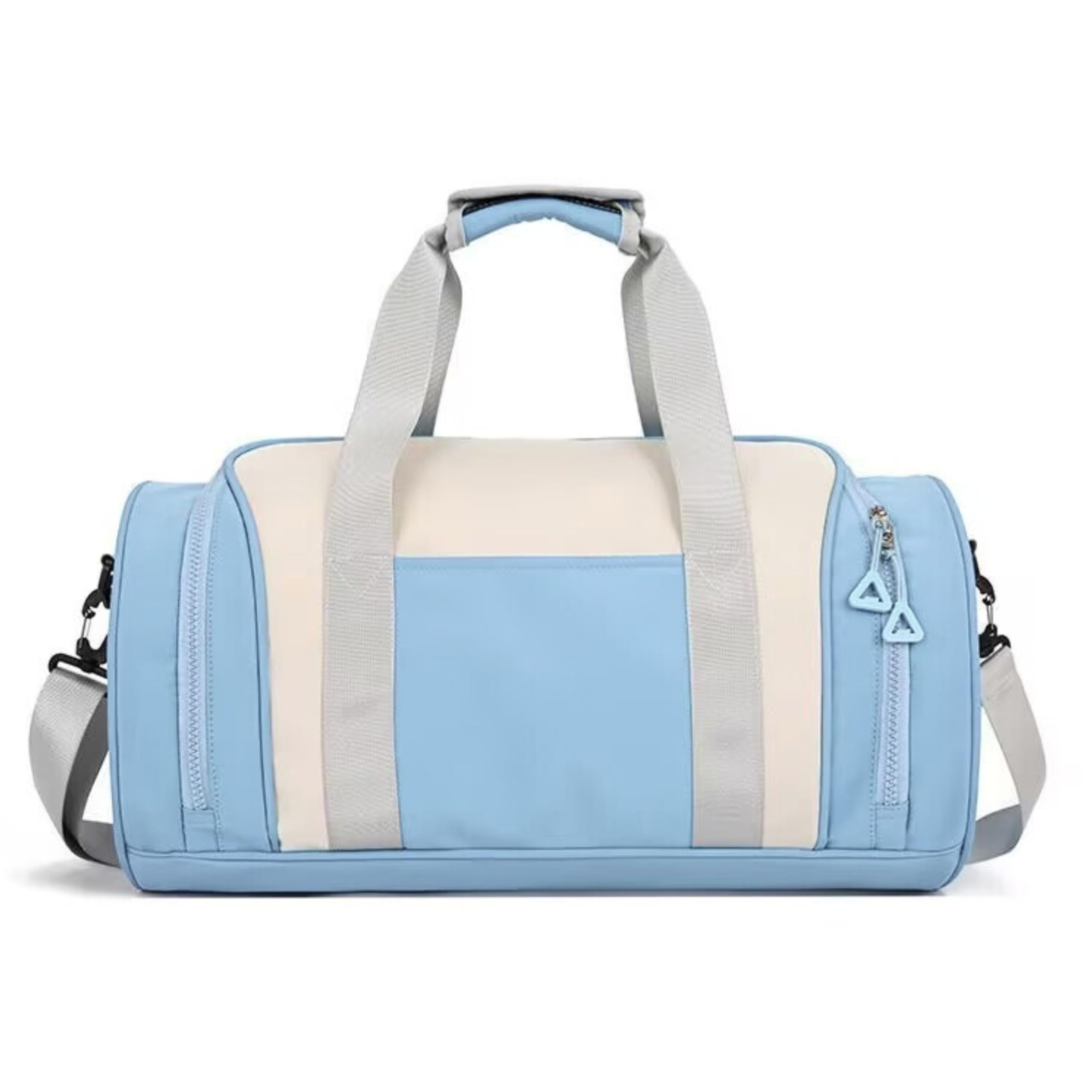 nylon 25cm small lightweight waterproof duffle bag for travel | weekender overnight air cabin holdall for men women with front opening – 45cm x 25cm x 25cm (sky blue)