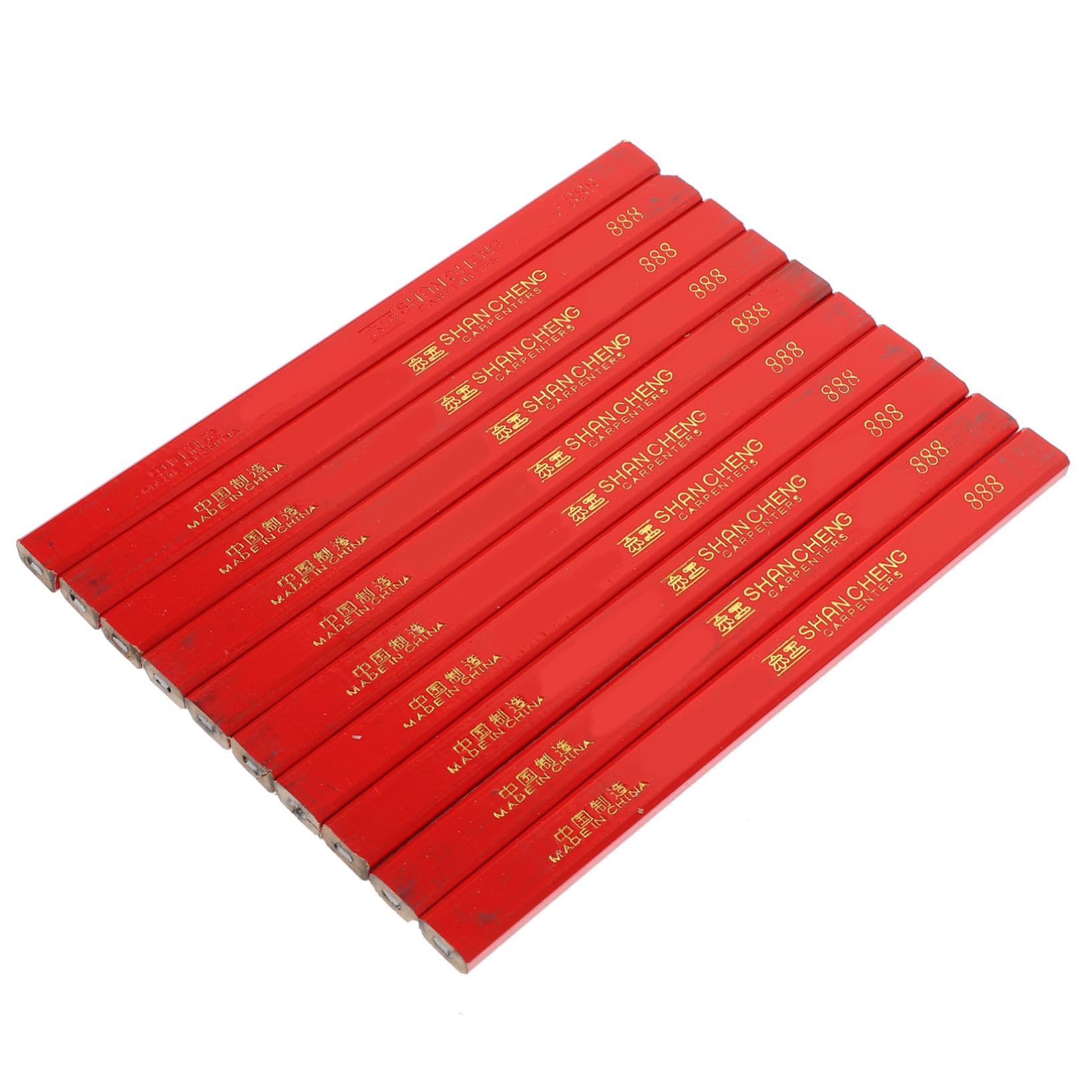STOBOK 72pièces Crayon de Charpentier Rouge Dur Crayons Plats pour Travail du Bois Marqueurs de Charpentier Anti-roulement