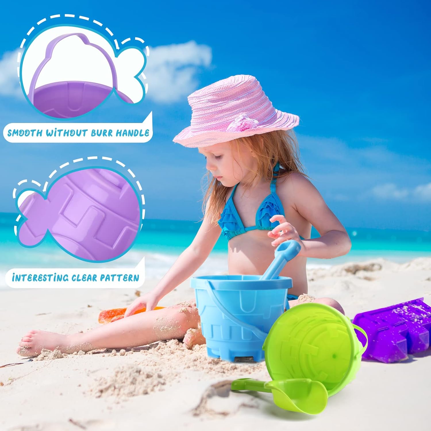 Sosation 60 Pcs Sand Buckets Bulk for Kids Easter Sand Buckets and Shovels for Kids 5.5 Inch Plastic Beach Pails Toys for Girls Boys Gift Party Favor, 5 Assorted Colors(Bright Color)