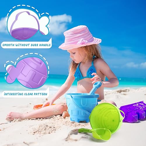 Miniatura 3 de Sosation 100 cubos de arena a granel para niños, cubos de arena de Pascua y palas para niños, cubos de playa de plástico de 5.5 pulgadas, juguetes