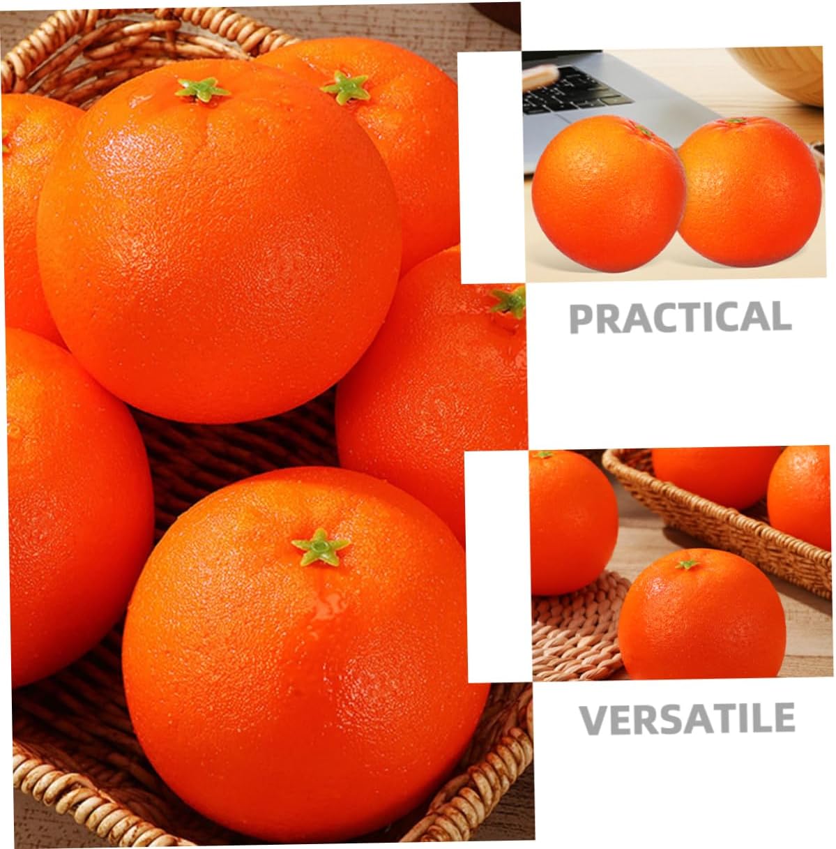 ULTECHNOVO 10pcs Realistic Simulation Oranges Decor Artificial Fruits for Photography Props Orange Fruit Decor Desktop Fake for Home