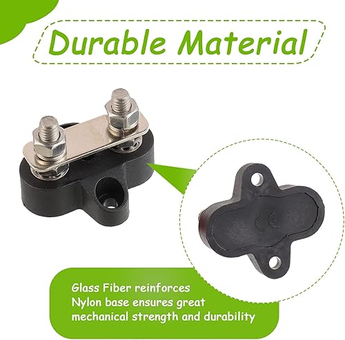 Miniatura 3 de EPLZON Bloque de terminales de batería M6 de 14 pulgadas, barra de autobús de CC de 12-48 V para caravana, camión, campista, barco