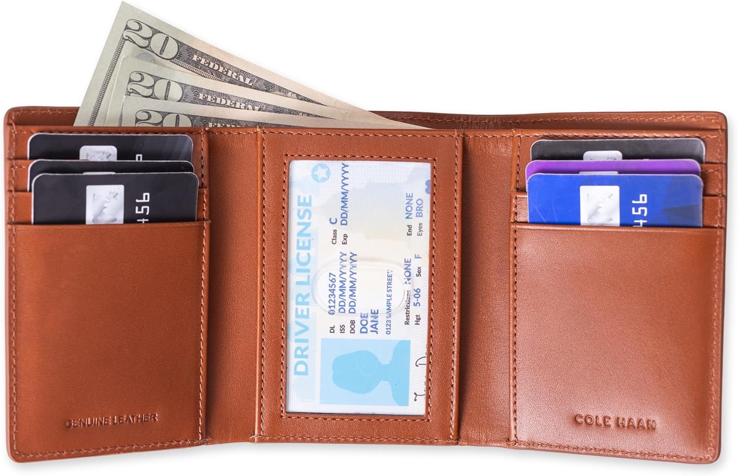 Cole Haan Men’s Leather Compact Trifold RFID Wallet - Image 3