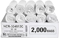 Vista 37 de Aluf Plastics - Bolsas de basura de alta densidad, 10 galones, 1000 unidades, 8 micras (eq), 24 x 24 pulgadas, negras, para baño, oficina