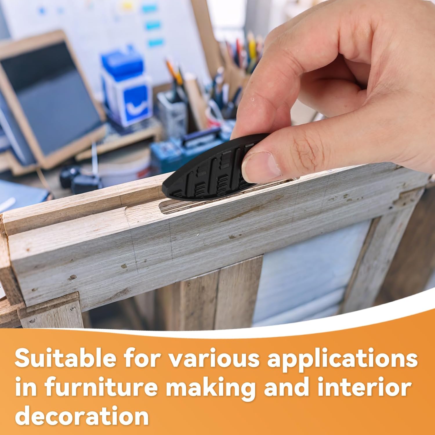 100 Pcs PA Biscuit Joiners with Zippered Storage Bag Sturdy Woodworking Joiner Plates Biscuit Joiner Tool for Composite Decking Door Frame Fixing Crafting Furniture & Frame Assembly